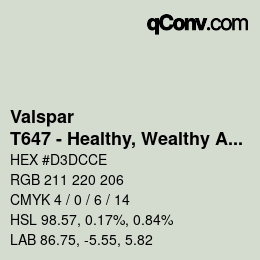 カラーコード: Valspar - T647 - Healthy, Wealthy And Wise | qconv.com