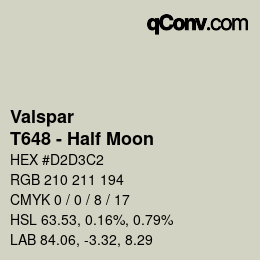 カラーコード: Valspar - T648 - Half Moon | qconv.com