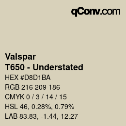 Color code: Valspar - T650 - Understated | qconv.com