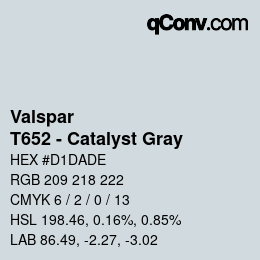 カラーコード: Valspar - T652 - Catalyst Gray | qconv.com