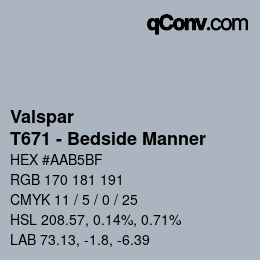 Color code: Valspar - T671 - Bedside Manner | qconv.com