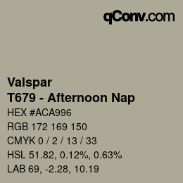 Color code: Valspar - T679 - Afternoon Nap | qconv.com
