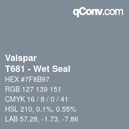 Farbcode: Valspar - T681 - Wet Seal | qconv.com