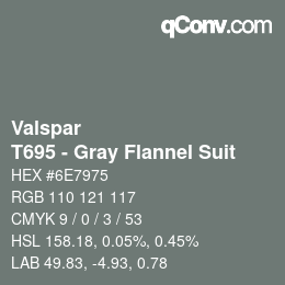 Color code: Valspar - T695 - Gray Flannel Suit | qconv.com