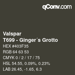 Color code: Valspar - T699 - Ginger´s Grotto | qconv.com