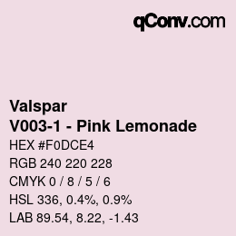 Color code: Valspar - V003-1 - Pink Lemonade | qconv.com