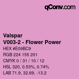 カラーコード: Valspar - V003-2 - Flower Power | qconv.com