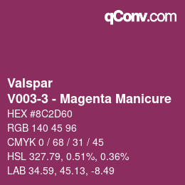 Color code: Valspar - V003-3 - Magenta Manicure | qconv.com