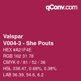 Farbcode: Valspar - V004-3 - She Pouts | qconv.com