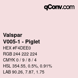 Color code: Valspar - V005-1 - Piglet | qconv.com