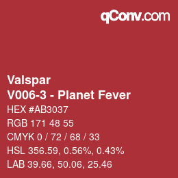 カラーコード: Valspar - V006-3 - Planet Fever | qconv.com