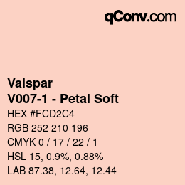 Color code: Valspar - V007-1 - Petal Soft | qconv.com