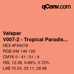 カラーコード: Valspar - V007-2 - Tropical Paradise | qconv.com