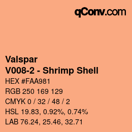 Color code: Valspar - V008-2 - Shrimp Shell | qconv.com