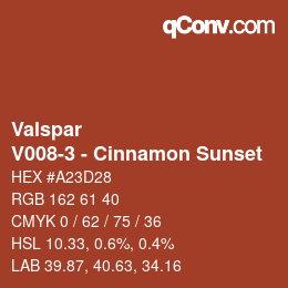 カラーコード: Valspar - V008-3 - Cinnamon Sunset | qconv.com