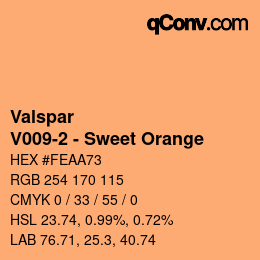 カラーコード: Valspar - V009-2 - Sweet Orange | qconv.com
