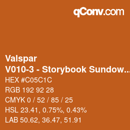 カラーコード: Valspar - V010-3 - Storybook Sundown | qconv.com