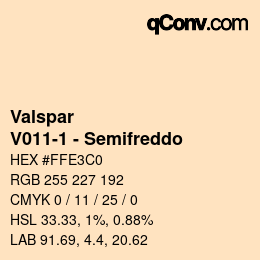 Código de color: Valspar - V011-1 - Semifreddo | qconv.com