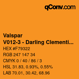 Color code: Valspar - V012-3 - Darling Clementine | qconv.com