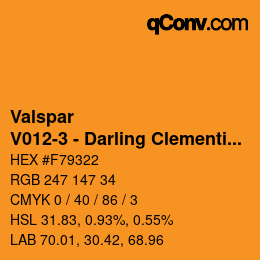 カラーコード: Valspar - V012-3 - Darling Clementine | qconv.com