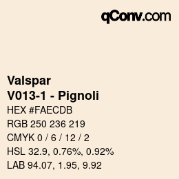 Color code: Valspar - V013-1 - Pignoli | qconv.com