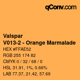 Color code: Valspar - V013-2 - Orange Marmalade | qconv.com