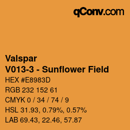 Color code: Valspar - V013-3 - Sunflower Field | qconv.com