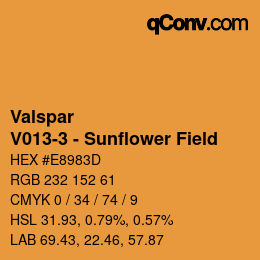 Color code: Valspar - V013-3 - Sunflower Field | qconv.com