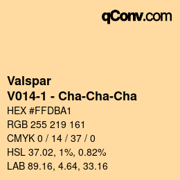 Color code: Valspar - V014-1 - Cha-Cha-Cha | qconv.com