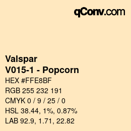 Color code: Valspar - V015-1 - Popcorn | qconv.com