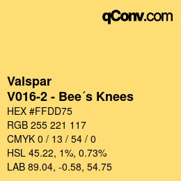 Color code: Valspar - V016-2 - Bee´s Knees | qconv.com