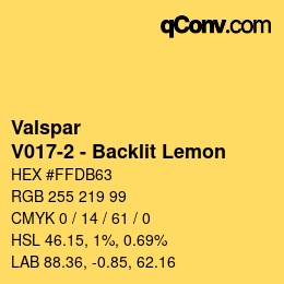 Código de color: Valspar - V017-2 - Backlit Lemon | qconv.com