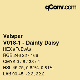 カラーコード: Valspar - V018-1 - Dainty Daisy | qconv.com