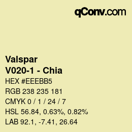 カラーコード: Valspar - V020-1 - Chia | qconv.com