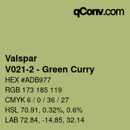 Color code: Valspar - V021-2 - Green Curry | qconv.com