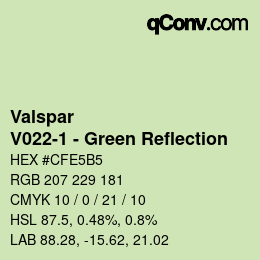Código de color: Valspar - V022-1 - Green Reflection | qconv.com