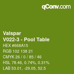 Color code: Valspar - V022-3 - Pool Table | qconv.com