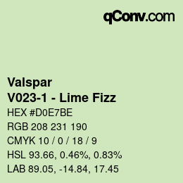 カラーコード: Valspar - V023-1 - Lime Fizz | qconv.com