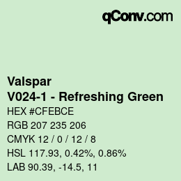 Farbcode: Valspar - V024-1 - Refreshing Green | qconv.com