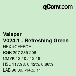 Color code: Valspar - V024-1 - Refreshing Green | qconv.com