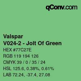 Color code: Valspar - V024-2 - Jolt Of Green | qconv.com