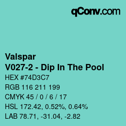 Código de color: Valspar - V027-2 - Dip In The Pool | qconv.com