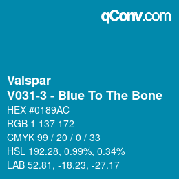 Color code: Valspar - V031-3 - Blue To The Bone | qconv.com