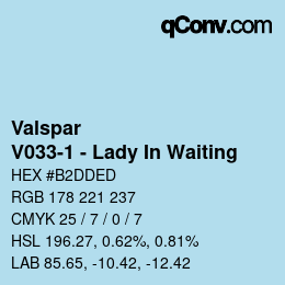 Color code: Valspar - V033-1 - Lady In Waiting | qconv.com