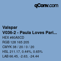 Code couleur: Valspar - V036-2 - Paula Loves Paris | qconv.com