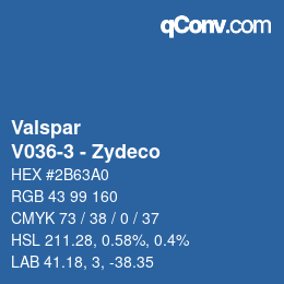 カラーコード: Valspar - V036-3 - Zydeco | qconv.com