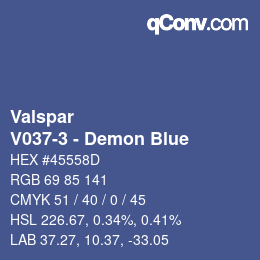 Código de color: Valspar - V037-3 - Demon Blue | qconv.com
