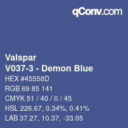 カラーコード: Valspar - V037-3 - Demon Blue | qconv.com