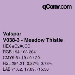 Color code: Valspar - V038-3 - Meadow Thistle | qconv.com