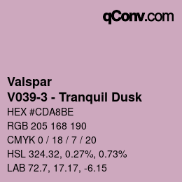 Color code: Valspar - V039-3 - Tranquil Dusk | qconv.com